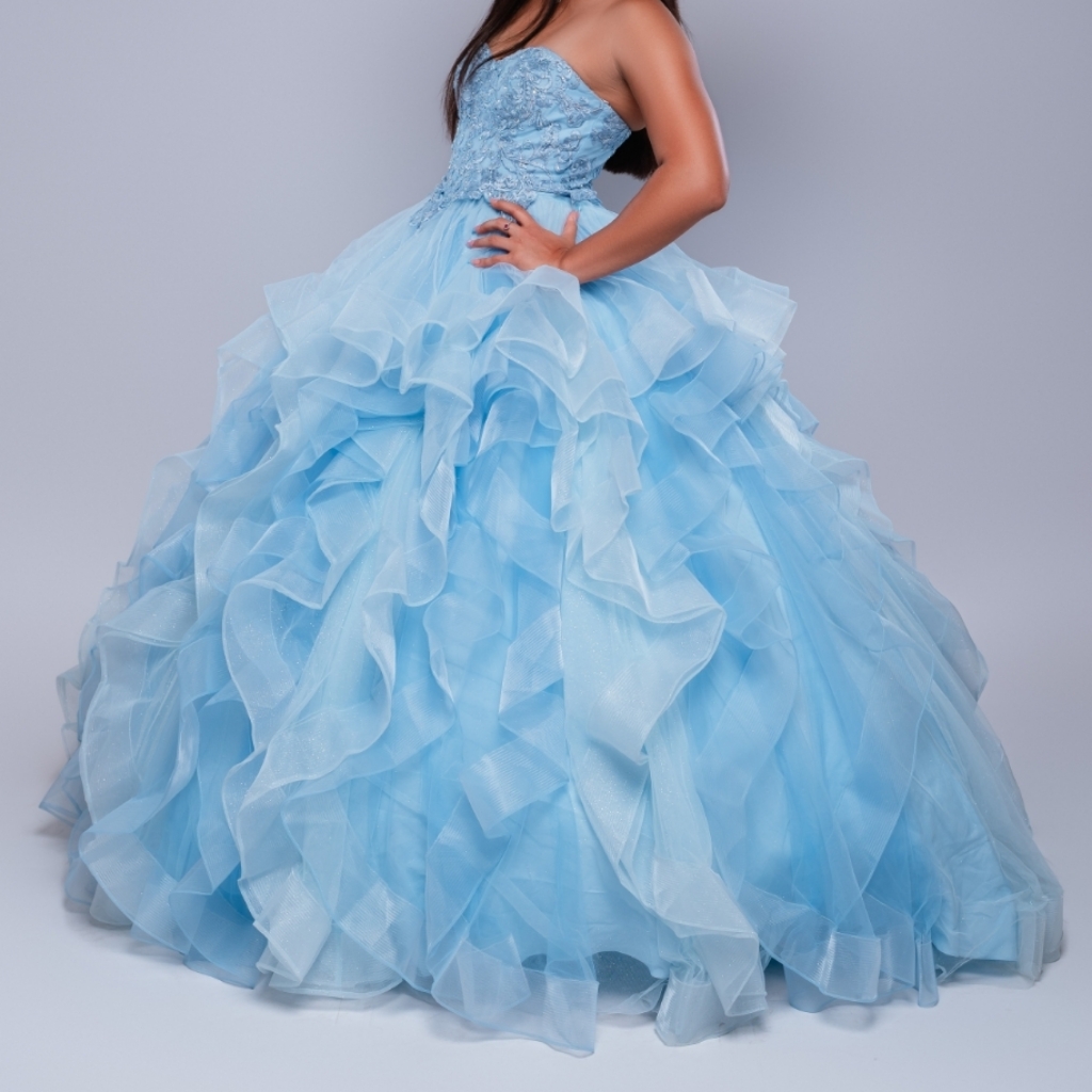 Elegant Light Blue Ball Gown